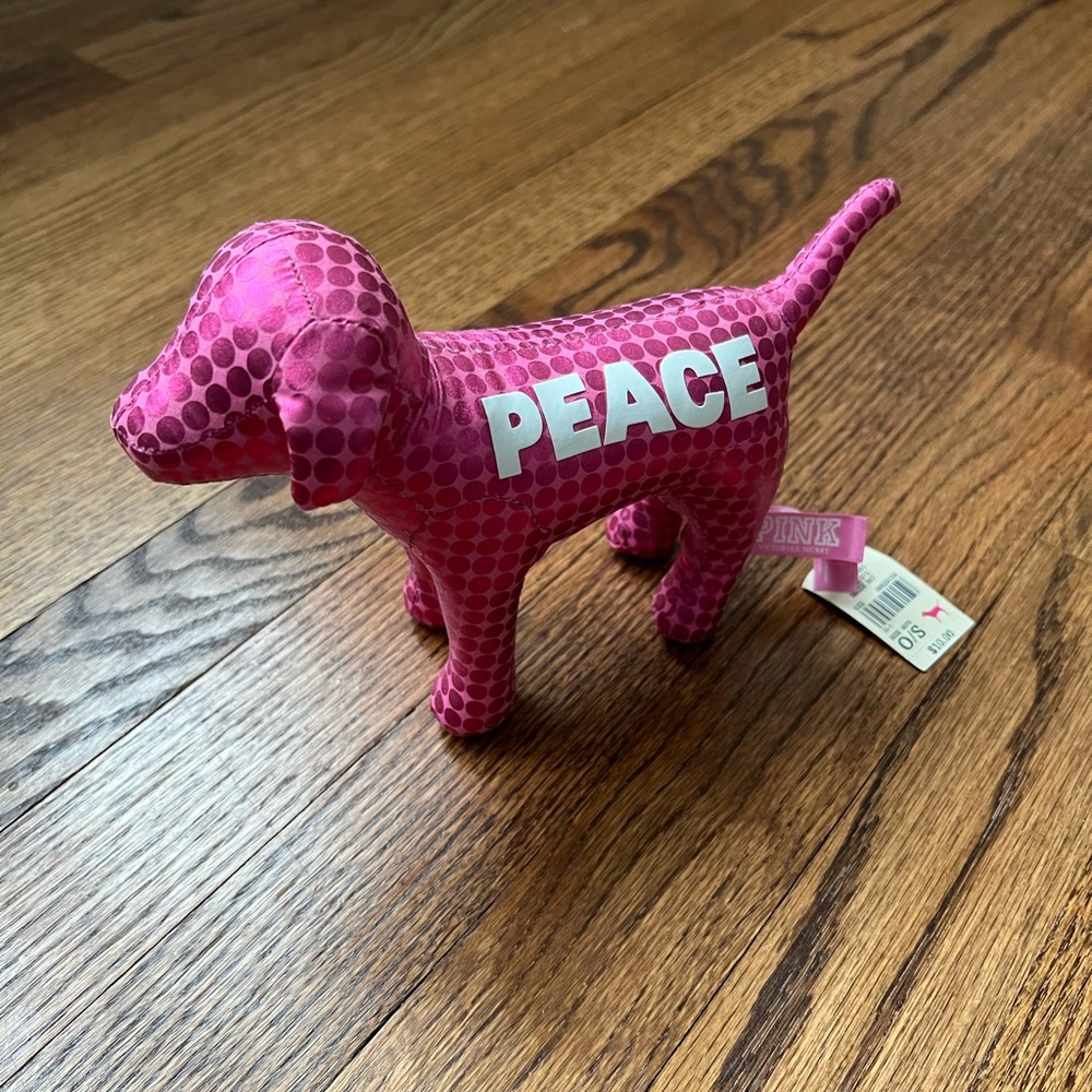 NEW NWT Victoria’s Secret PINK Plush Stuffed Collectible Mini Dog Pink